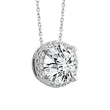 Bright Halo Lab Grown Diamonds 3/4ctw Halo Drop Necklace