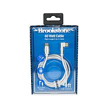 Brookstone C-to-C 60WT 4ft Braided with Alloy Tip and Right Angled End