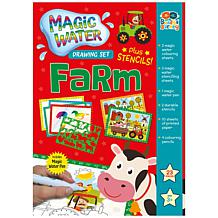 Buddy and Barney Magic Water Drawing Set Farm Stencils