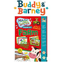 Buddy and Barney Magic Water Drawing Set Farm Stencils