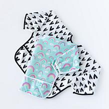 Bumkins Sleeved Bib 2-Pack Rainbows & Hearts