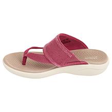 BZees Canvas Bright Thong Wedge Sandal