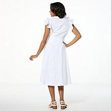 C Wonder by Christian Siriano Buttoned Ruffled Dress