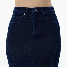 C Wonder by Christian Siriano Denim Paneled Maxi Skirt