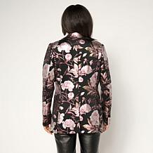 C Wonder by Christian Siriano Foil-Printed Scuba Knit Blazer