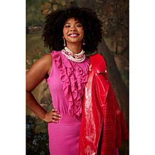 C Wonder by Christian Siriano Luxury Yarn Ruffle Mock-Neck Dress