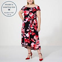 C Wonder by Christian Siriano On/Off the Shoulder Flounce Dress
