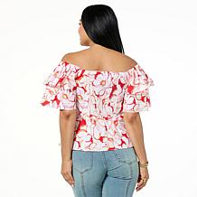 C Wonder by Christian Siriano Ruffle Sleeve Blouse