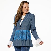 C. Wonder by Christian Siriano Runway Glen Plaid Lace 2-Tone Jacket