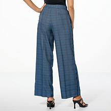C Wonder Glen Plaid 2-Tone Wide Leg Trouser