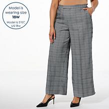 C Wonder Glen Plaid 2-Tone Wide Leg Trouser