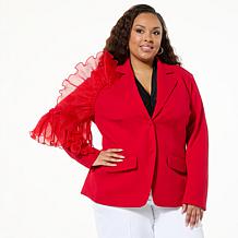 C Wonder Runway Mixed Media Blazer