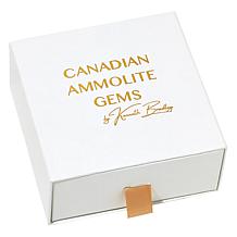 Canadian Ammolite Gems Ammolite and White Topaz Crossover Ring