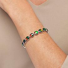 Canadian Ammolite Gems Ammolite Station Tennis Bracelet