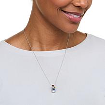 Canadian Ammolite Gems Cushion-Cut Ammolite Loop Pendant with Chain