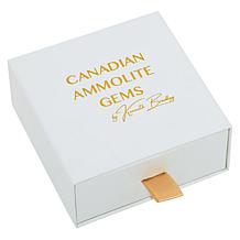 Canadian Ammolite Gems Cushion-Cut Ammolite Sterling Silver Ring