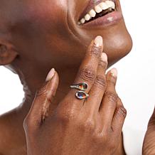 Canadian Ammolite Gems Everyday Wear Bypass Ring