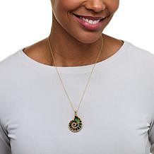 Canadian Ammolite Gems Gold-Plated Ammolite Shell Pendant with Chain