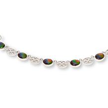 Canadian Ammolite Gems Multicolor Ammolite Tennis Necklace