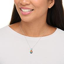 Canadian Ammolite Gems Multigem and Oval Ammolite Pendant with Chain