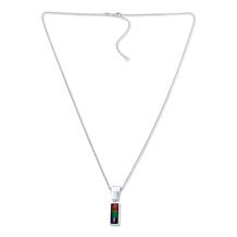 Canadian Ammolite Gems Rectangular Ammolite Drop Pendant with Chain