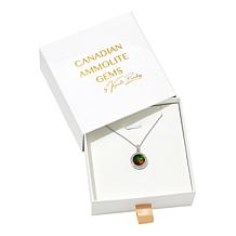 Canadian Ammolite Gems Round Ammolite Pendant with Chain