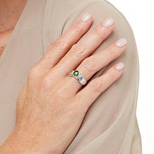 Canadian Ammolite Gems Sterling Silver Multigem Faux Stack Ring