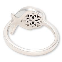 Canadian Ammolite Gems Sterling Silver XO Ammolite Triplet Ring