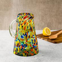Carnival Handblown Mexican Glass Pitcher