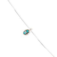 Chaco Canyon 2-Stone Turquoise Snake Pendant with 18" Box Chain