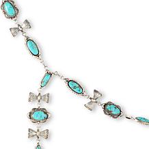 Chaco Canyon Blue Kingman Turquoise Lariat Necklace 