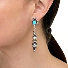 Chaco Canyon Campitos Turquoise and "Navajo Pearl" Dangle Earrings