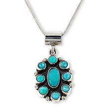 Chaco Canyon Campitos Turquoise Cluster Pendant with Chain