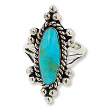Chaco Canyon Campitos Turquoise Elongated Oval Solitaire Ring