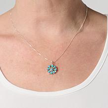 Chaco Canyon Campitos Turquoise Flower Pendant with Chain