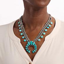 Chaco Canyon Campitos Turquoise Squash Blossom Necklace