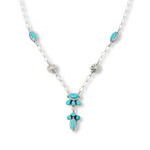Chaco Canyon Campitos Turquoise Station Design Cluster Drop Necklace
