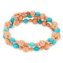 Chaco Canyon Copper and Turquoise Bead Coil Bracelet 