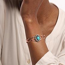 Chaco Canyon Kingman Turquoise Swirl Silver & Copper Cuff Bracelet