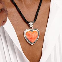 Chaco Canyon Orange Spiny Oyster Heart Pendant 