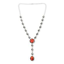 Chaco Canyon Silver Bead and Gemstone Y-Shaped Necklace