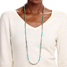 Chaco Canyon Sleeping Beauty Turquoise and "Navajo Pearl" 40" Necklace