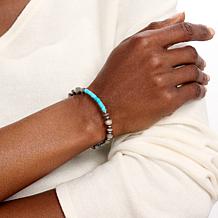 Chaco Canyon Sleeping Beauty Turquoise and "Navajo Pearl" Coiled Cuff