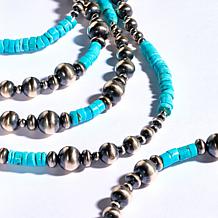 Chaco Canyon Sleeping Beauty Turquoise and "Navajo Pearl" 20" Necklace