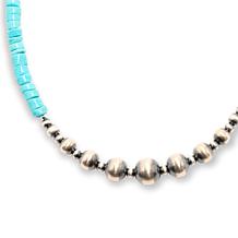 Chaco Canyon Sleeping Beauty Turquoise and "Navajo Pearl" 60" Necklace