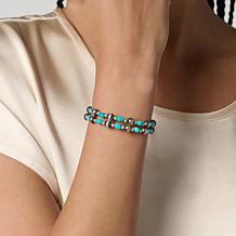 Chaco Canyon Sleeping Beauty Turquoise Bead 10-1/2" Coil Bracelet