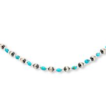 Chaco Canyon Sleeping Beauty Turquoise Bead Navajo "Pearl" Necklace