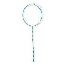 Chaco Canyon Sleeping Beauty Turquoise Beaded Lariat Necklace
