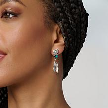 Chaco Canyon Sleeping Beauty Turquoise Feather Earrings