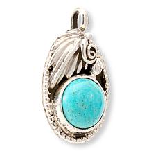 Chaco Canyon Sleeping Beauty Turquoise Feather Pendant